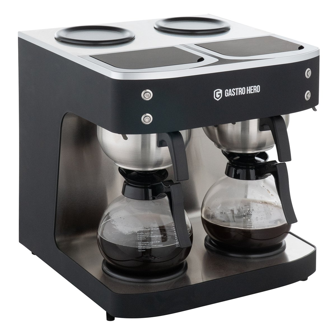 Filterkoffiezetapparaat ECO 2x 2 Liter zwart incl. 2 glazen kannen, 200 kopjes/uur, groot professioneel koffiezetapparaat