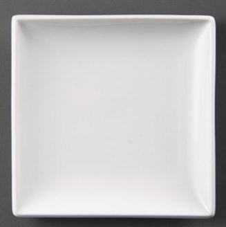 Teller Quadratisch | Olympia Porzellan Weiß | 250mm | 4 Stück