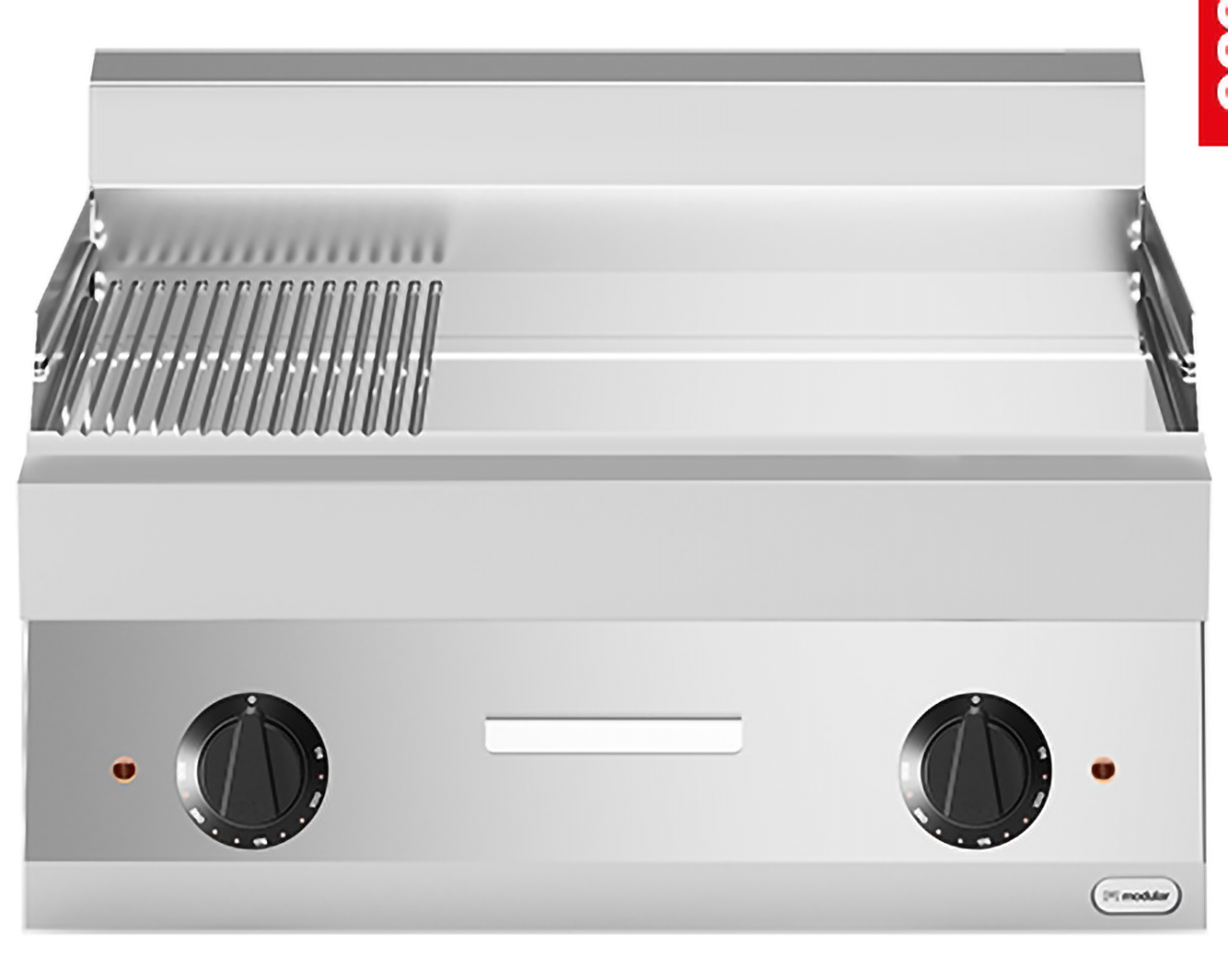 Plaque à pâtisserie modulable lisse/nervurée - Electrique 400V - 65x70cm