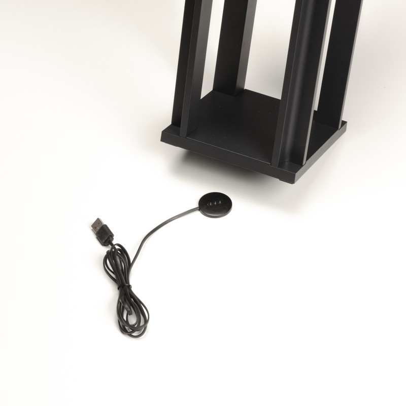 Cannes mat zwart - LED buitenlamp - USB oplaadbaar - 42x15cm