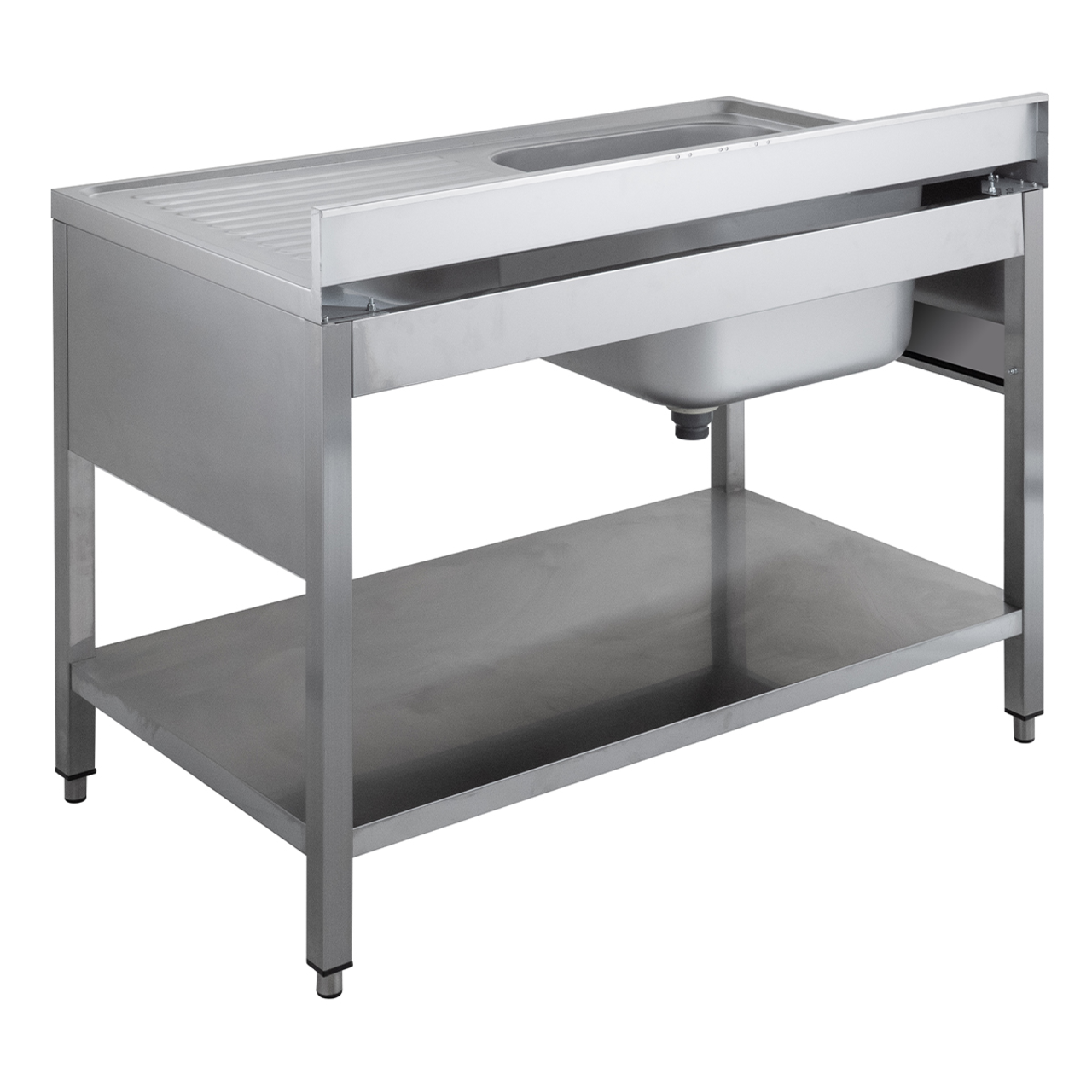 Spoeltafel ECO 12x7 met één spoelbak aan de linkerzijde