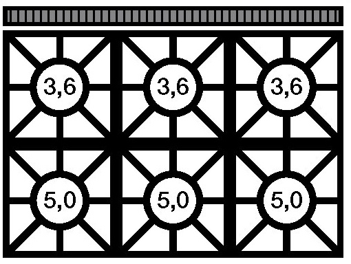 Fornuis 650 Modular - Gas - 6 Pits Met Open Onderstel - 110x65x(h)85cm - 25,8 kW
