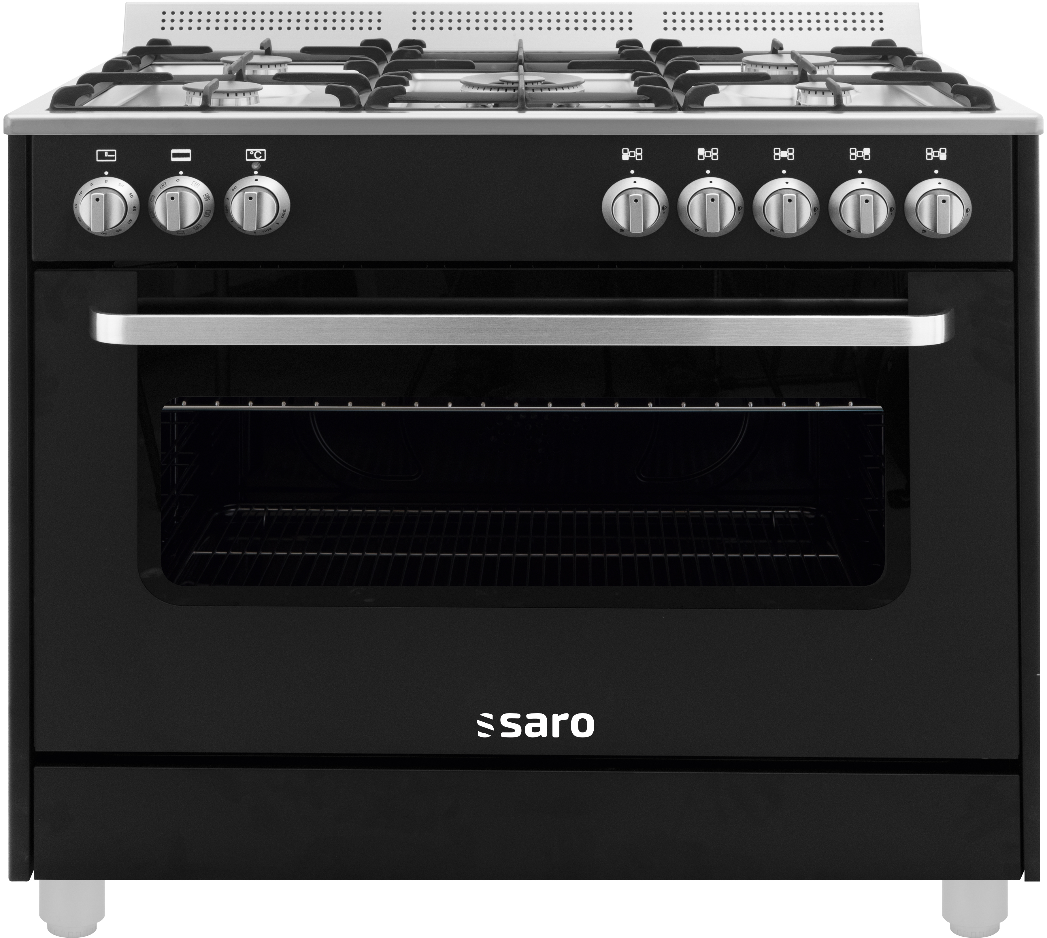 SARO Multifunktionsherd Gas/Elektr., TS95C61LNE schwarz