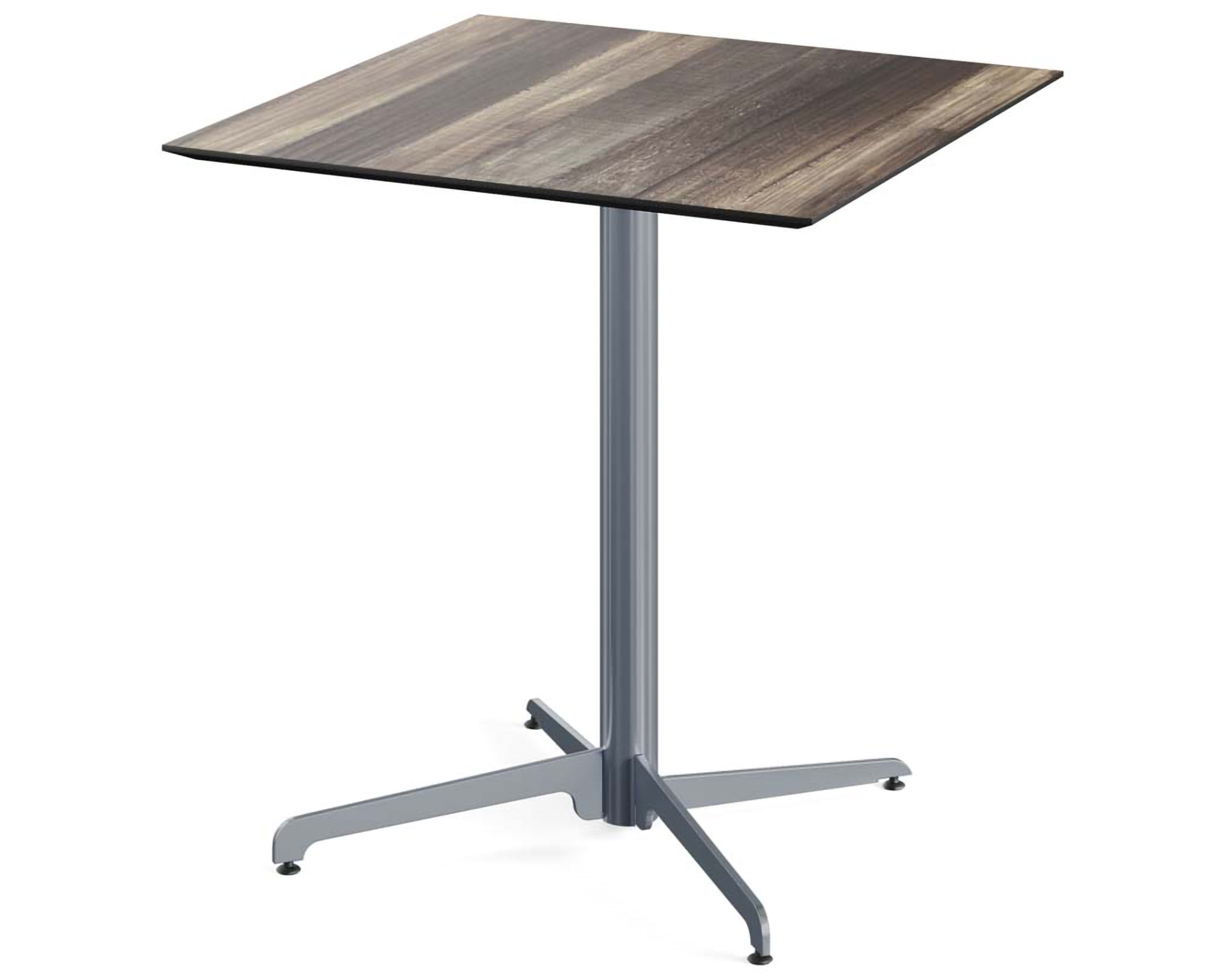 X Cross Terrassentisch grauer Rahmen + Tropical Wood Tischplatte HPL 70x70cm