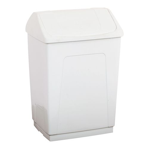 Abfallbehälter | Kunststoff | Schwingdeckel | Weiß | 55L