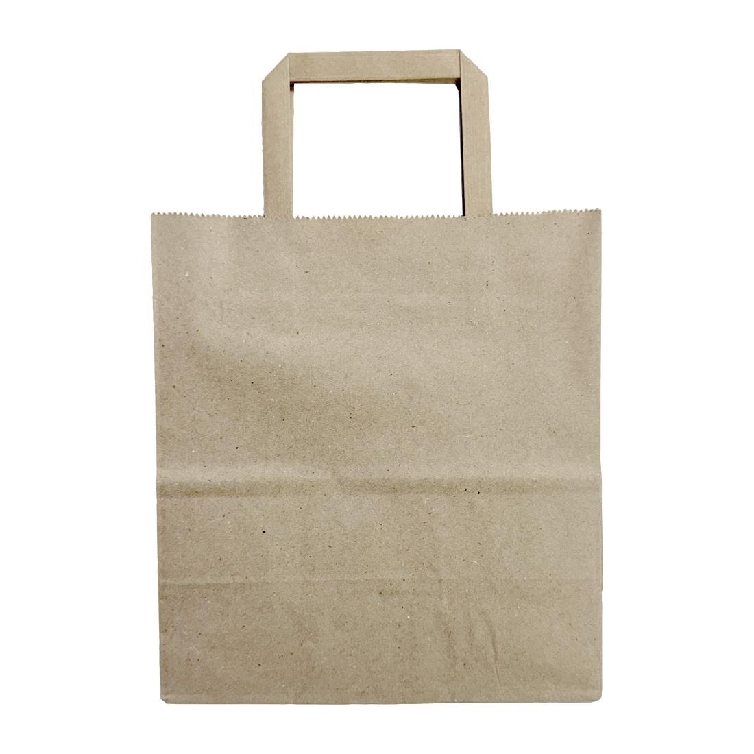 Fiesta Recycelbare flache braune Papiertragetaschen mittel (250 Stück)