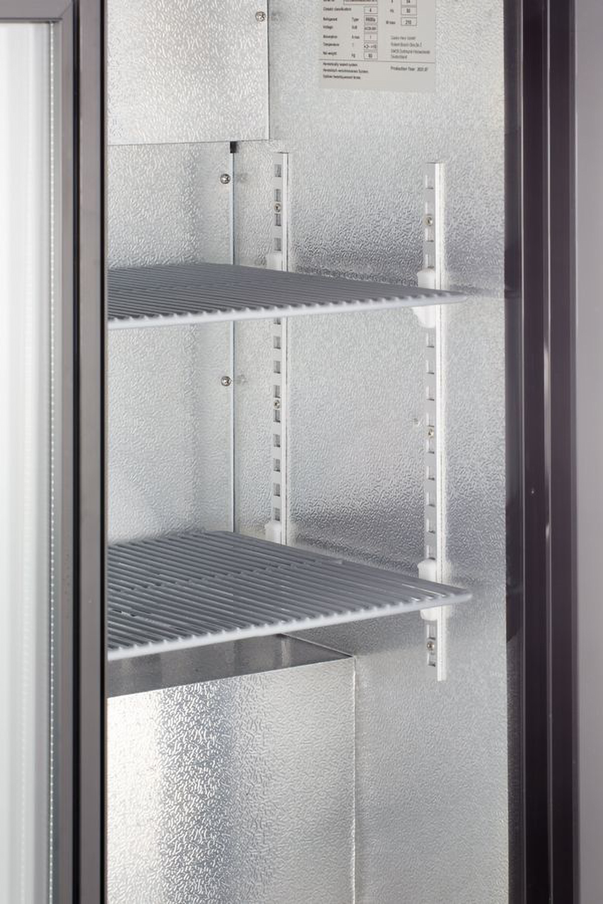 Armoire à boissons ECO 230 noire avec portes coulissantes, éclairage LED, encastrable sous plan de travail