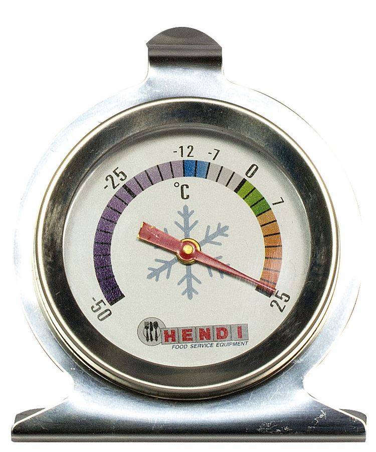 Koelkast Thermometer 60x70 mm - RVS Behuizing - 50 tot 25 graden - Ø60x(H)70 mm