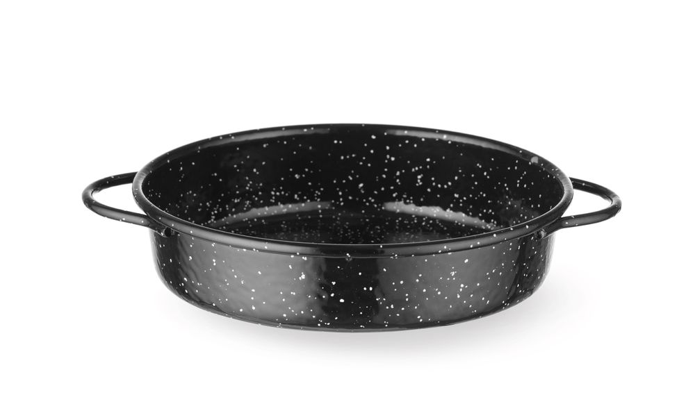 Auflaufform - emailliert - Schwarz - Ø200x(H)45mm
