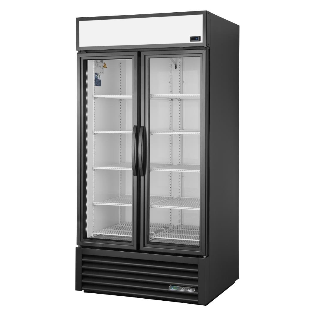 True 991L Kühlschrank mit 2 Glastüren, Schwarz, GDM-35-HC-TSL01