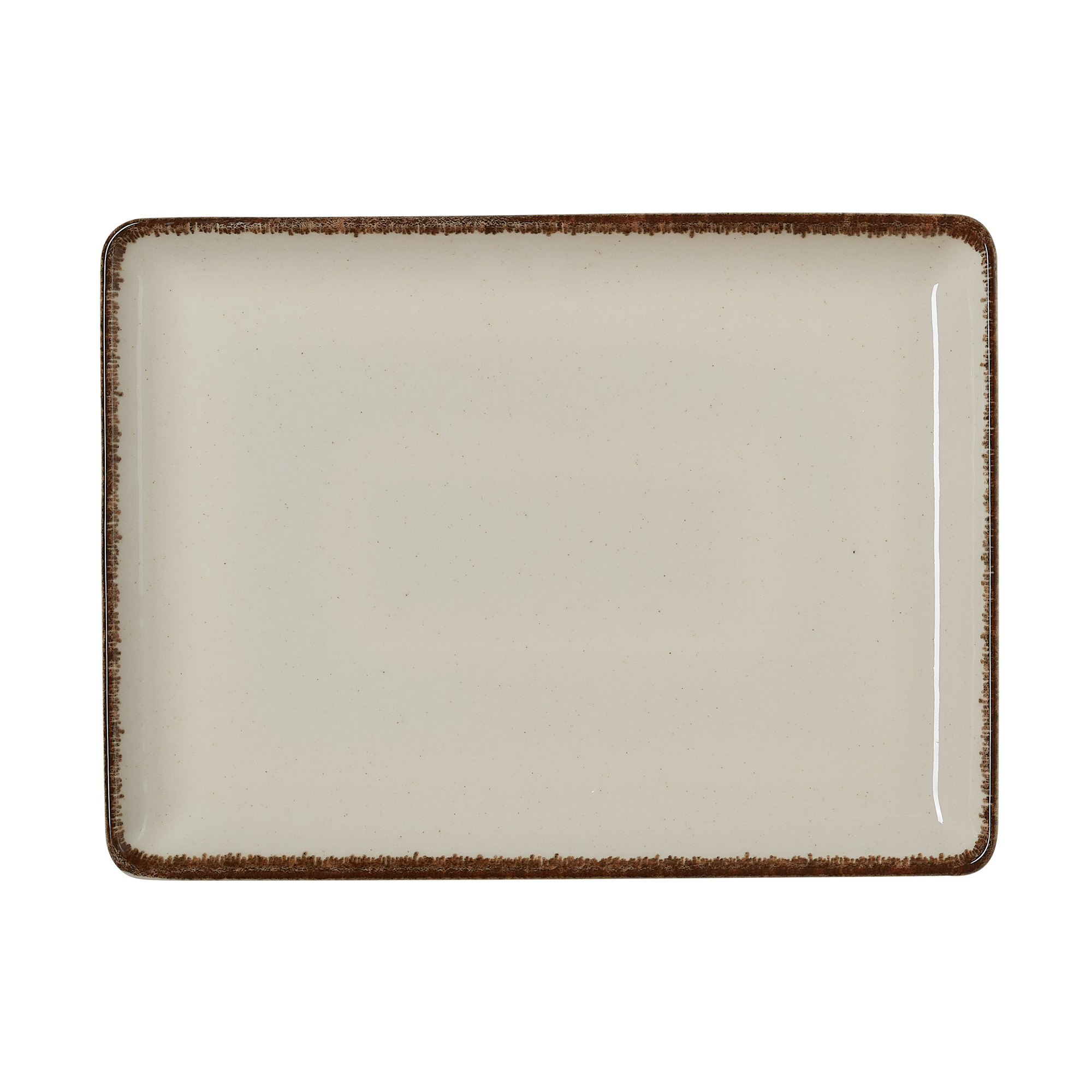 Bordenset SMILLA SAND, plat, 27 x 20 cm, zandkleur, set van 6 stuks, porselein