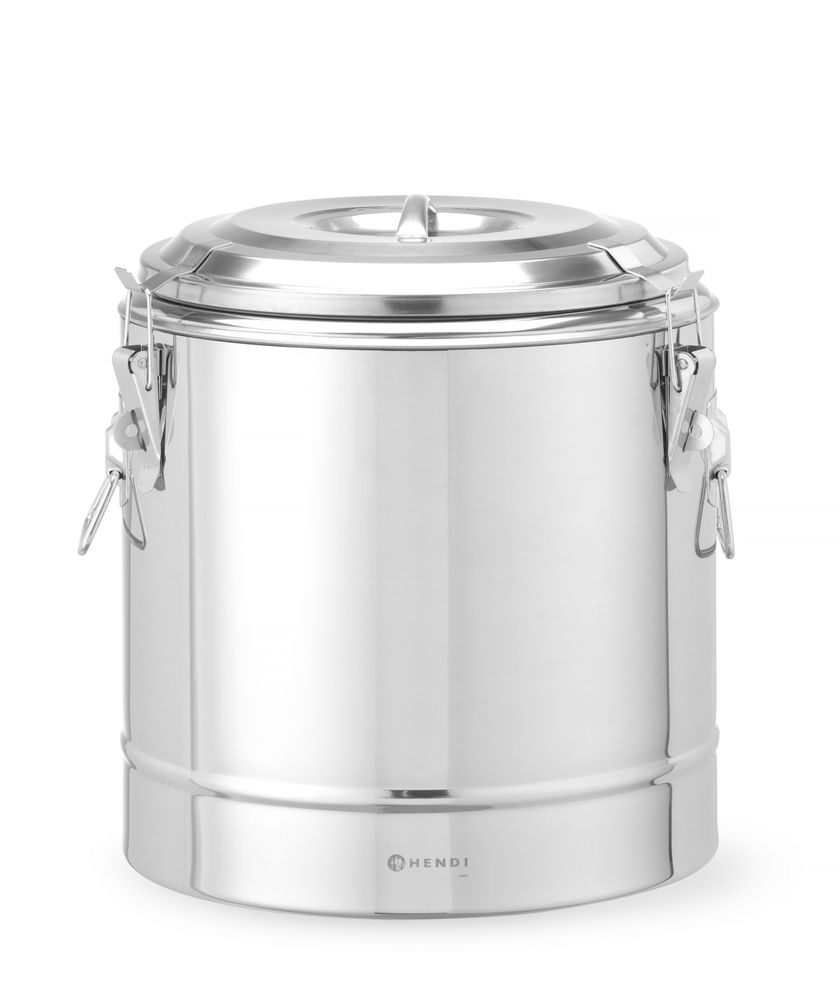 Conteneur isotherme portable  - Kitchen Line - 19L - Argent - Ø350x(H)400mm