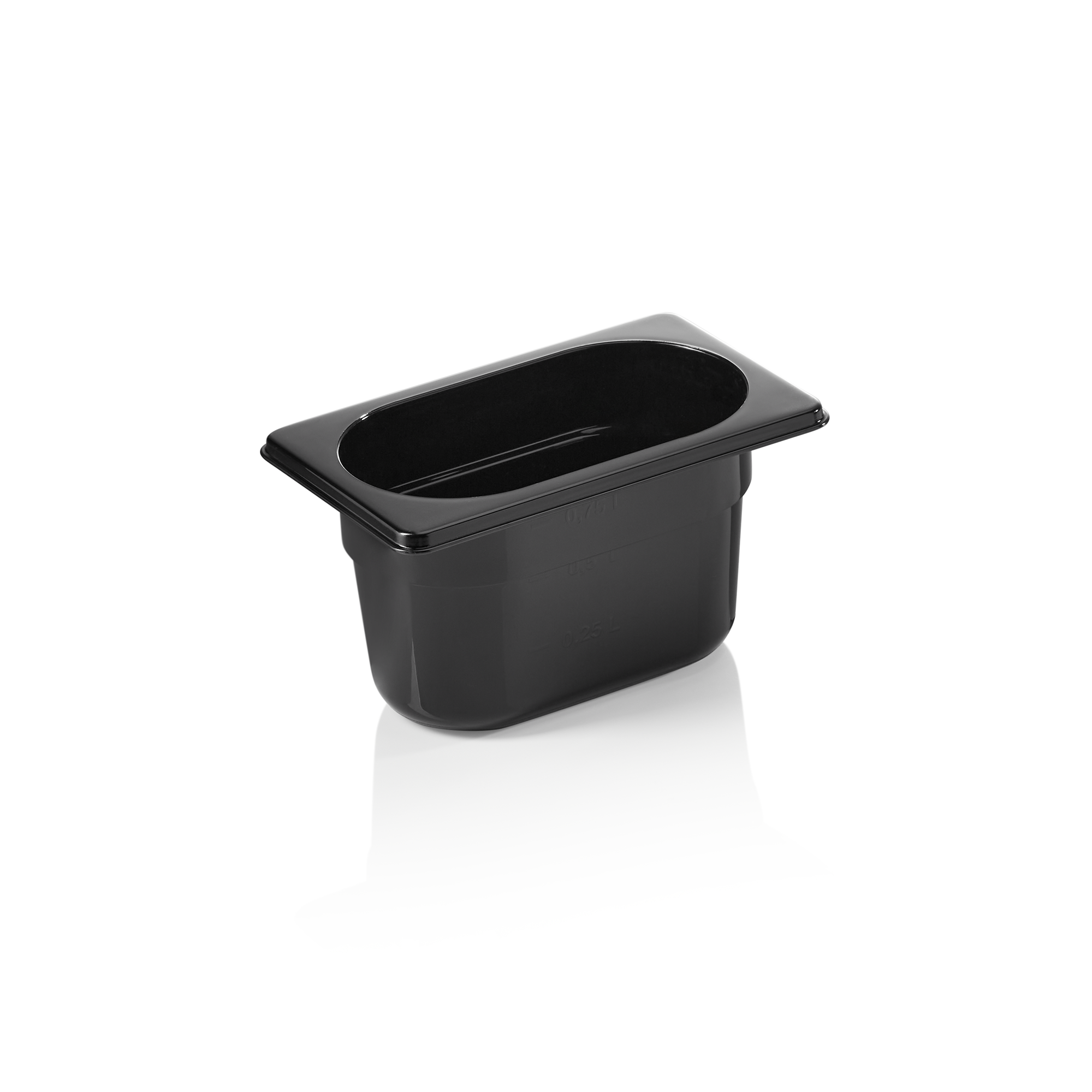GN-container GN 96 ZWART 1/9-100 mm, zwart, polycarbonaat