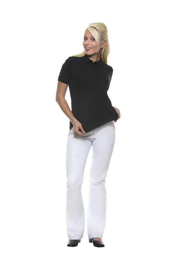 Damen Poloshirt Basic | Schwarz | 100% Baumwolle | Erhältlich in 6 Größen