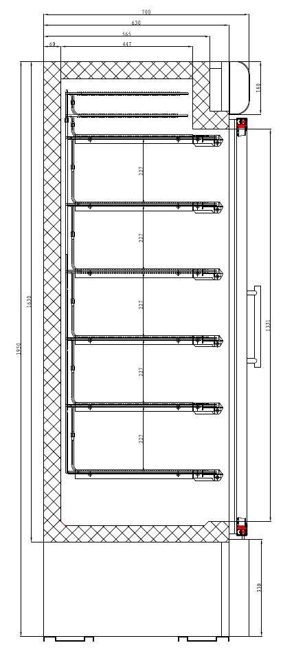 Tiefkühlschrank 2 Glastüren | 1079 Liter | Weiß | 1370x700x(h)1990mm