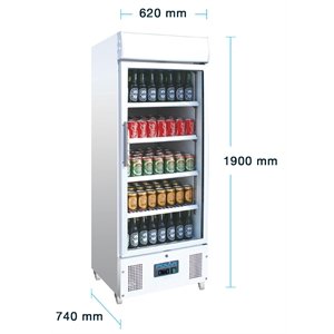 Kühlschrank mit Glastür | 336 Liter | 620x570x(h)1900mm