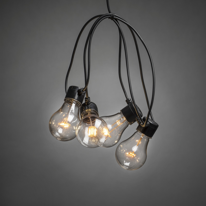 Cordon lumineux LED - 20x Ampoules poire extra blanc chaud - Longueur 9,75m