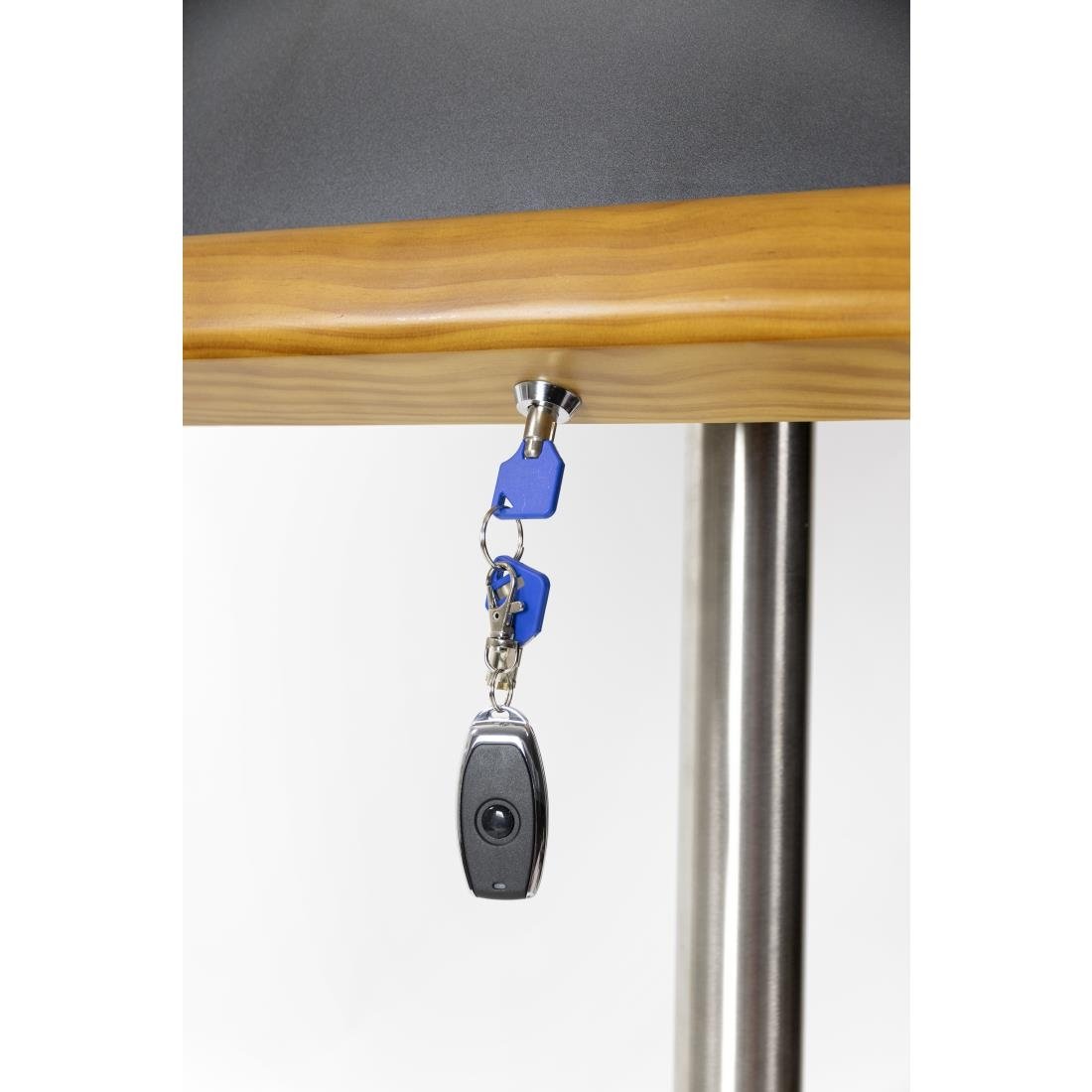 Porte-menu à LED blanches en teck Securit 4xA4 avec poteau et socle