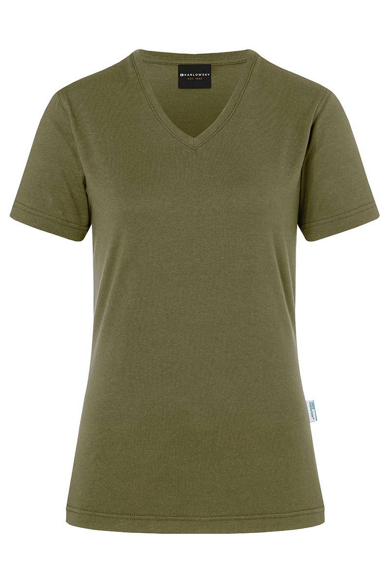 Dames T-Shirt In Casual Stijl, Gemaakt Van Duurzaam Materiaal - Mosgroen - L
