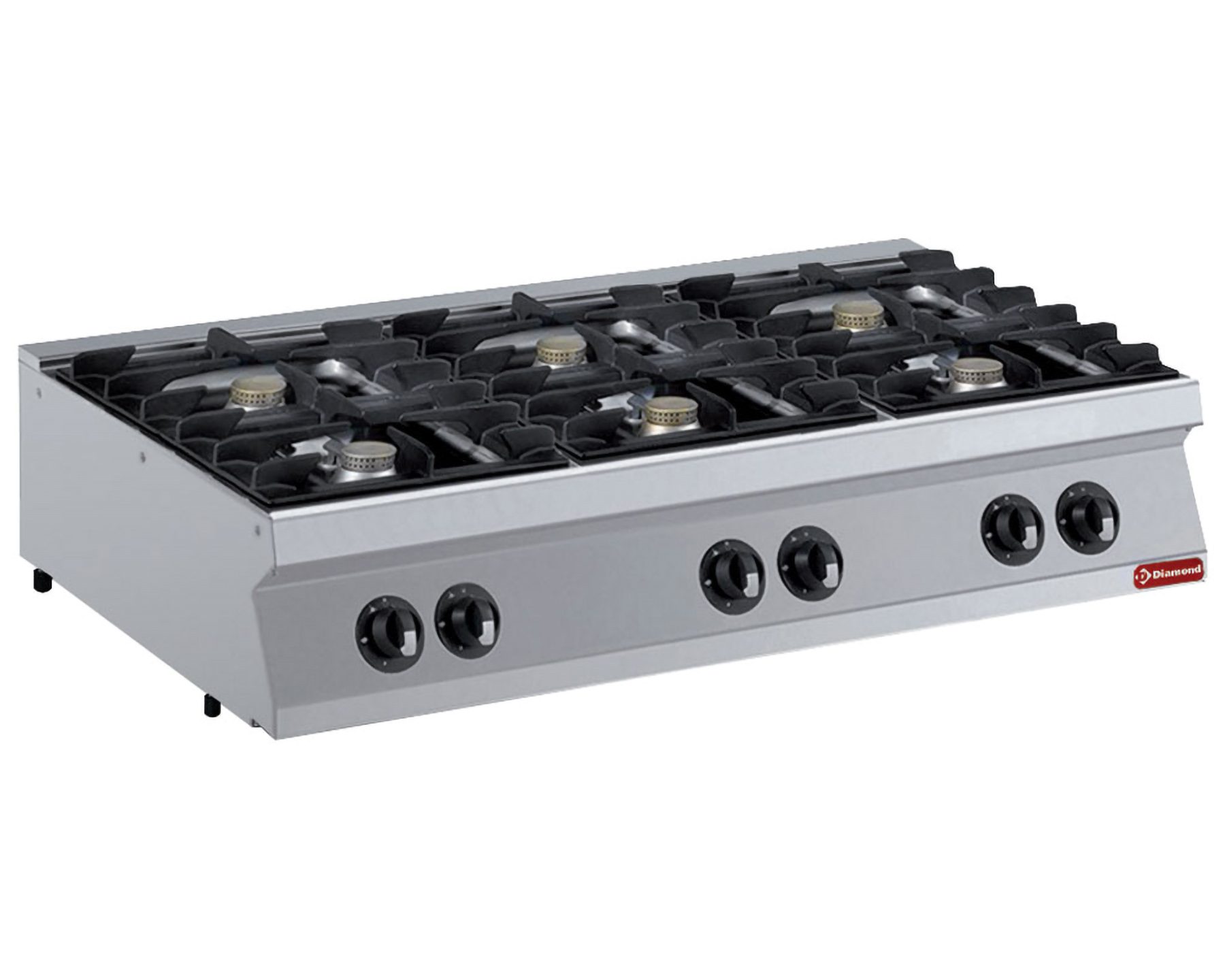 Gasfornuis tafelmodel met 6 branders - 6x 5,5kW - 1200x730x(h)320mm