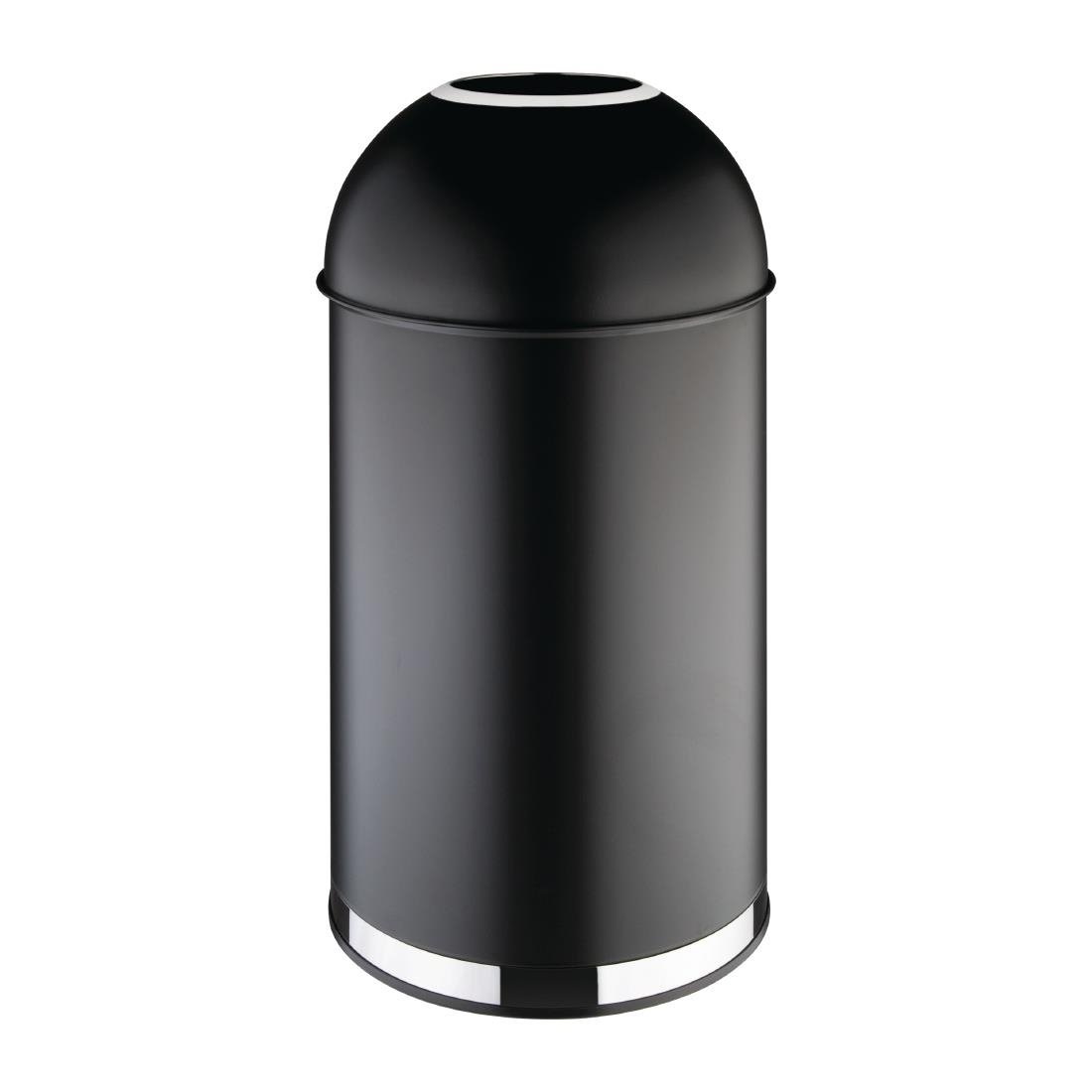 Abfallbehälter aus schwarzem Stahl | offenem Deckel | 40 Liter | Ø360x (H) 720 mm