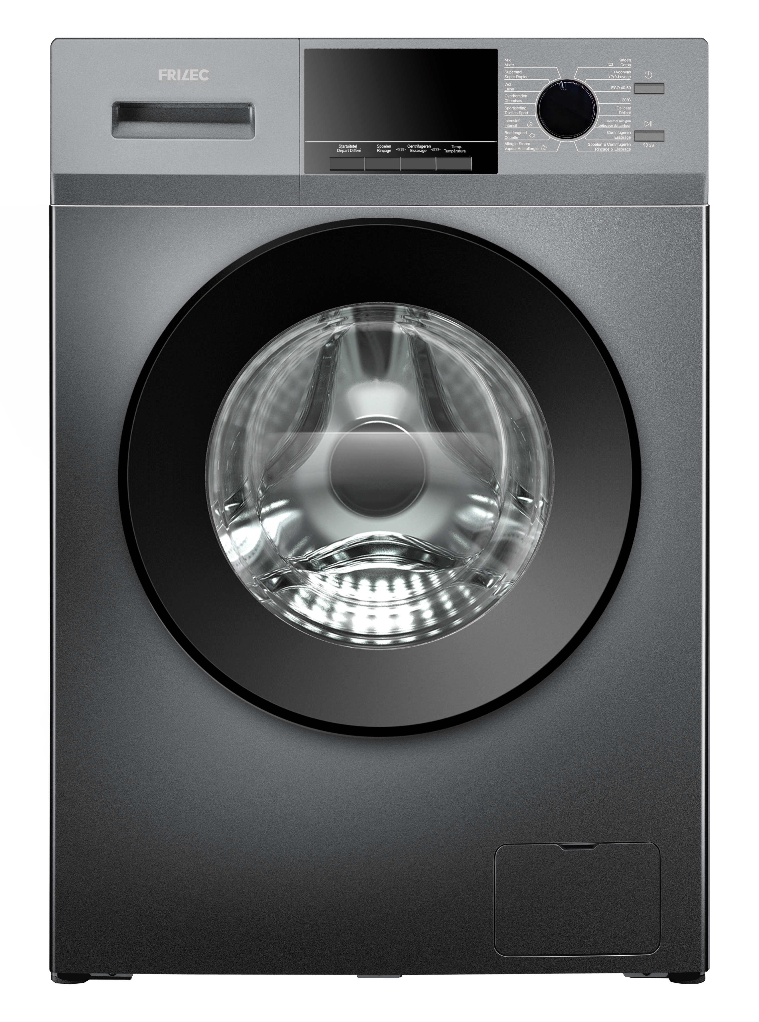 Waschmaschine - Schwarz - 9 kg - 1400 U/min - Frilec