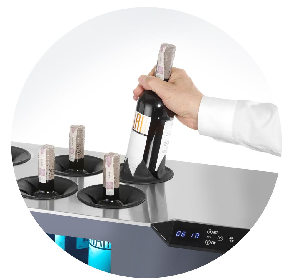 Theken-Weinkühler Cellar - 2 Zonen - Schwarz - 220-240V/60W - 800x350x(H)293mm