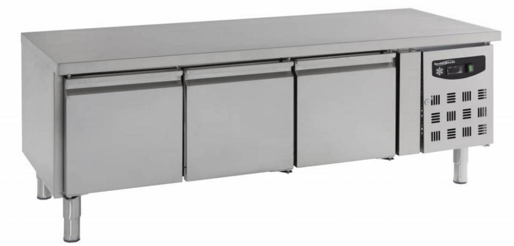 Kühltisch niedrig Modell | 3 Türen | Edelstahl | 1795x700x650mm | 3x 1/1GN