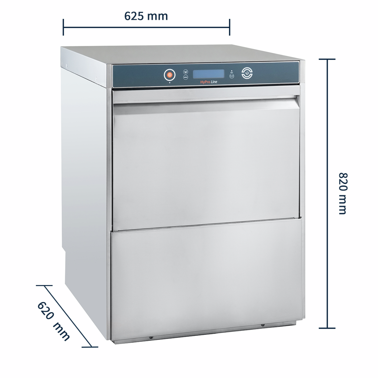 Lave-vaisselle HYPRO Digital 54 SL panier 50x50 cm, avec doseur de détergent & de produit de rinçage, avec pompe de vidange, pompe de surpression, Fabriqué en Europe, 400 V