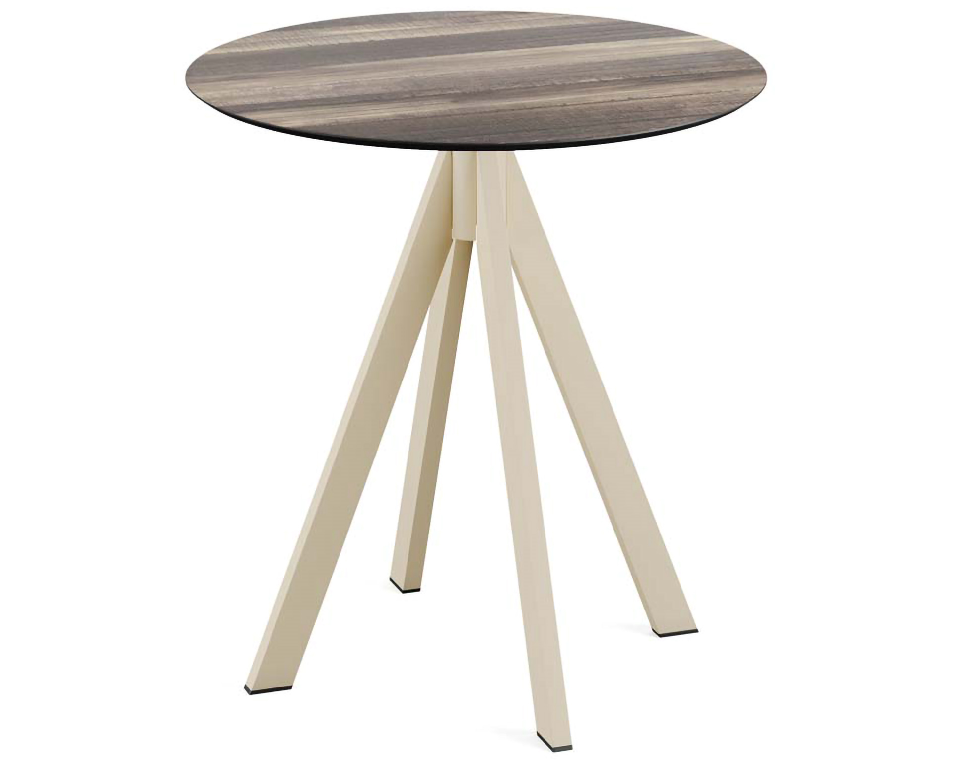 Infinity terrastafel zand frame + Tropical Wood HPL tafelblad tafelblad Ø70cm