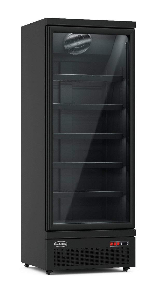 Réfrigérateur avec porte vitrée - Noir - 600 litres