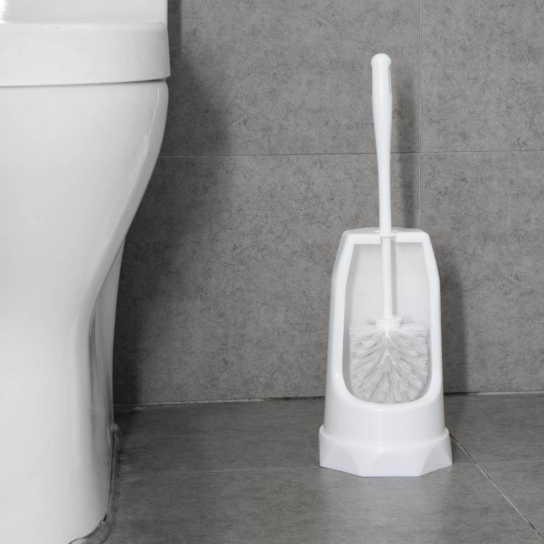 Jantex ronde toiletborstel & houder - Wit