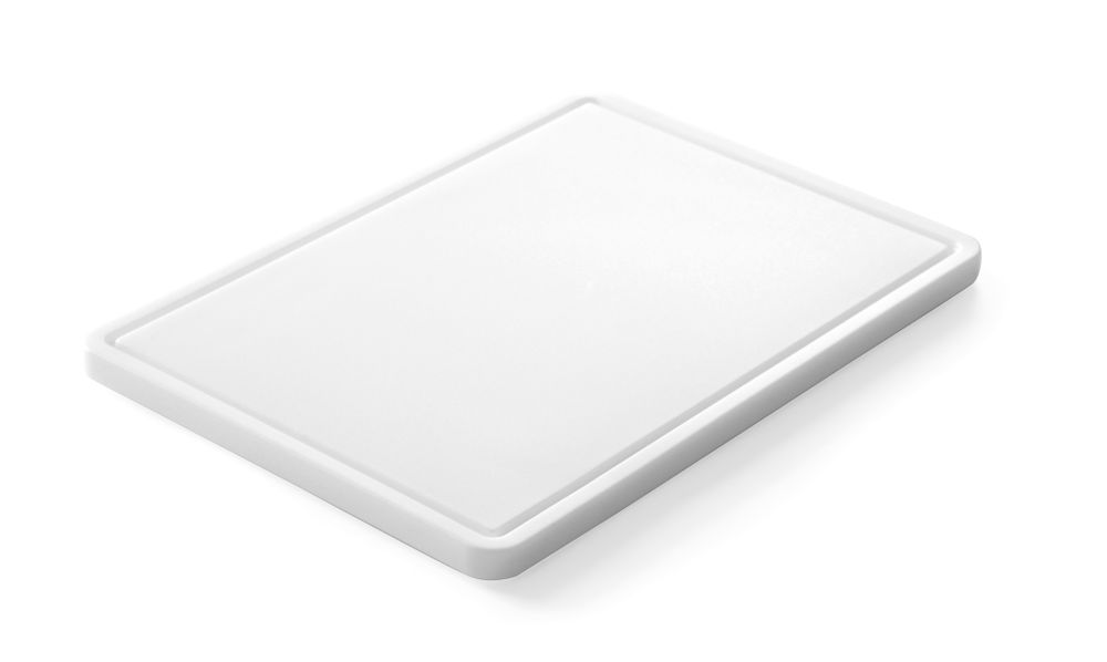 Schneidbrett mit Rille - Weiß - 355x250x(H)15mm