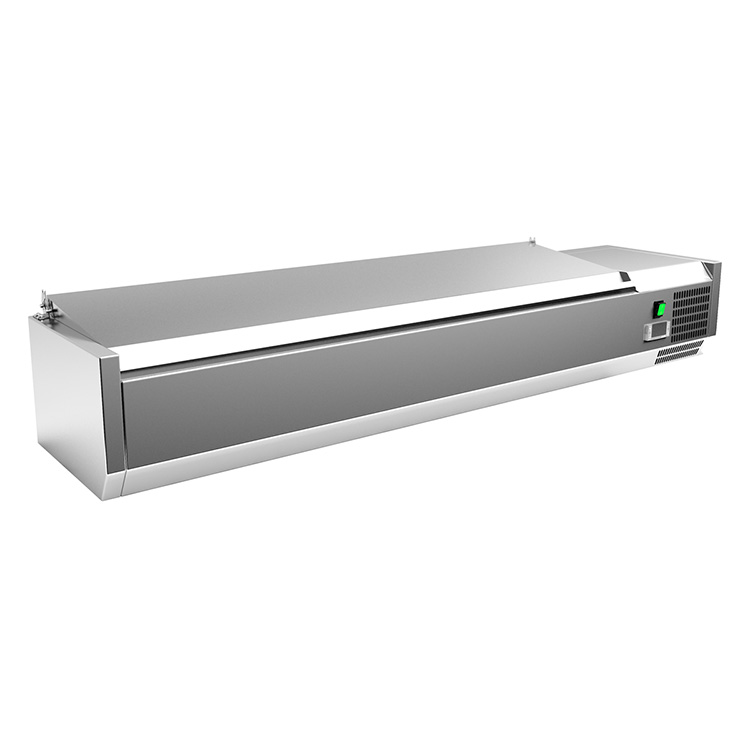 Réfrigération supérieure en acier inoxydable Gastro-Inox 7x GN 1/4 avec couvercle.