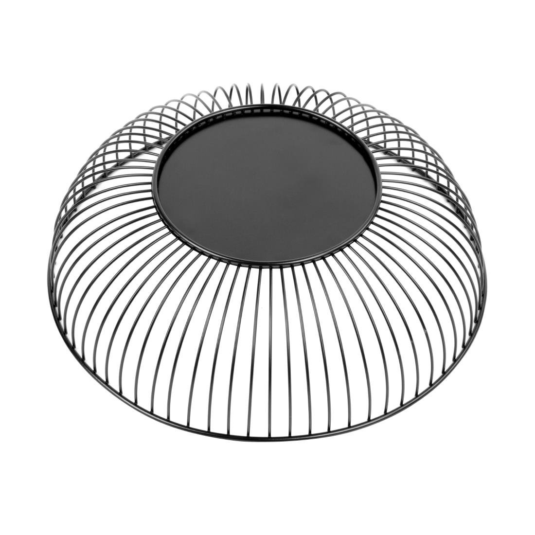 Olympia Wire Food Display Bowl Rund Schwarz 285x85mm