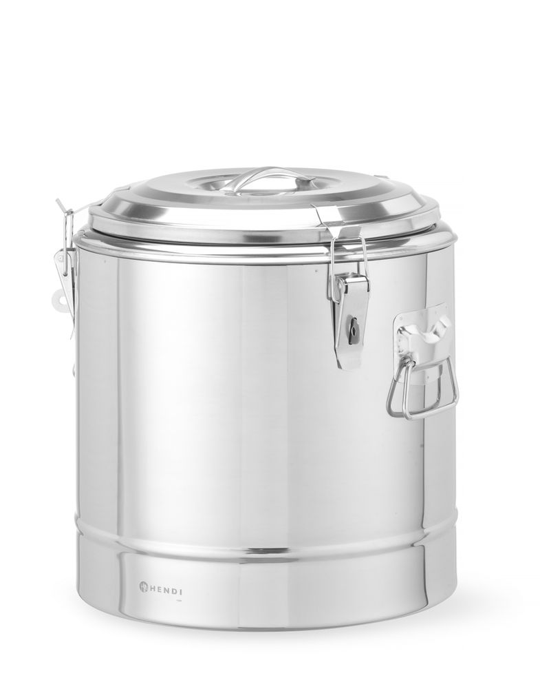 Conteneur isotherme portable  - Kitchen Line - 19L - Argent - Ø350x(H)400mm