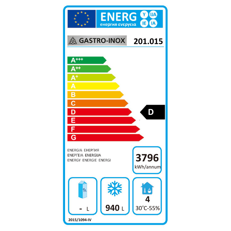 Congélateur en acier inoxydable 1200 litres | Réfrigération forcée | 900x700x(H)860mm