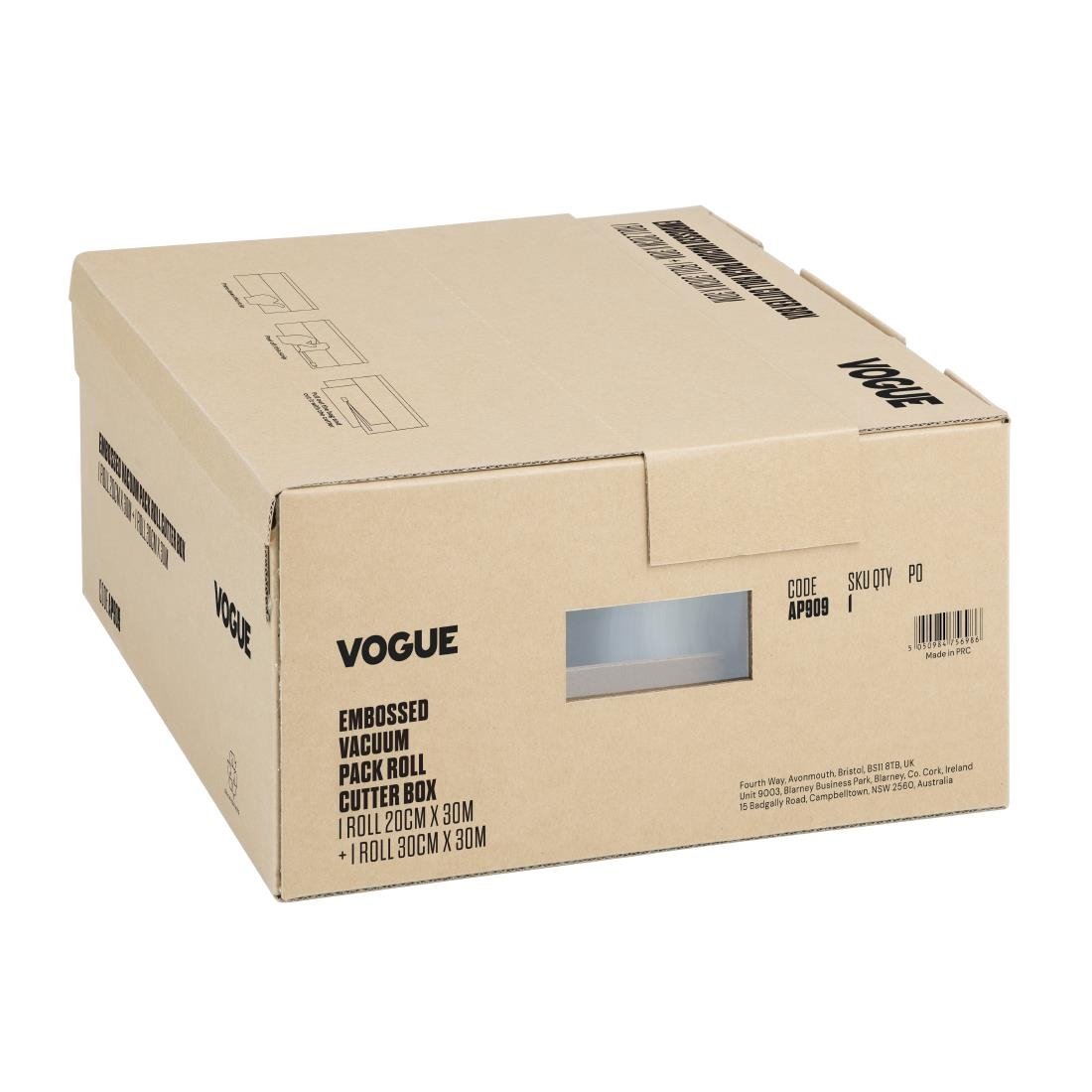 Vogue Vakuumrolle mit Cutterbox, geprägt, 200 mm und 300 mm, 2er-Set