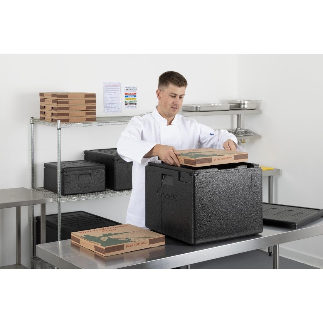Vogue Isolierte EPP Pizza Transport Box 59Ltr für 8 Pizzen