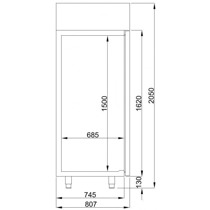 Koelkast RVS met Glazen Deuren | Type GN2/1 | 1400 Ltr | 1400x810x2050(h)mm