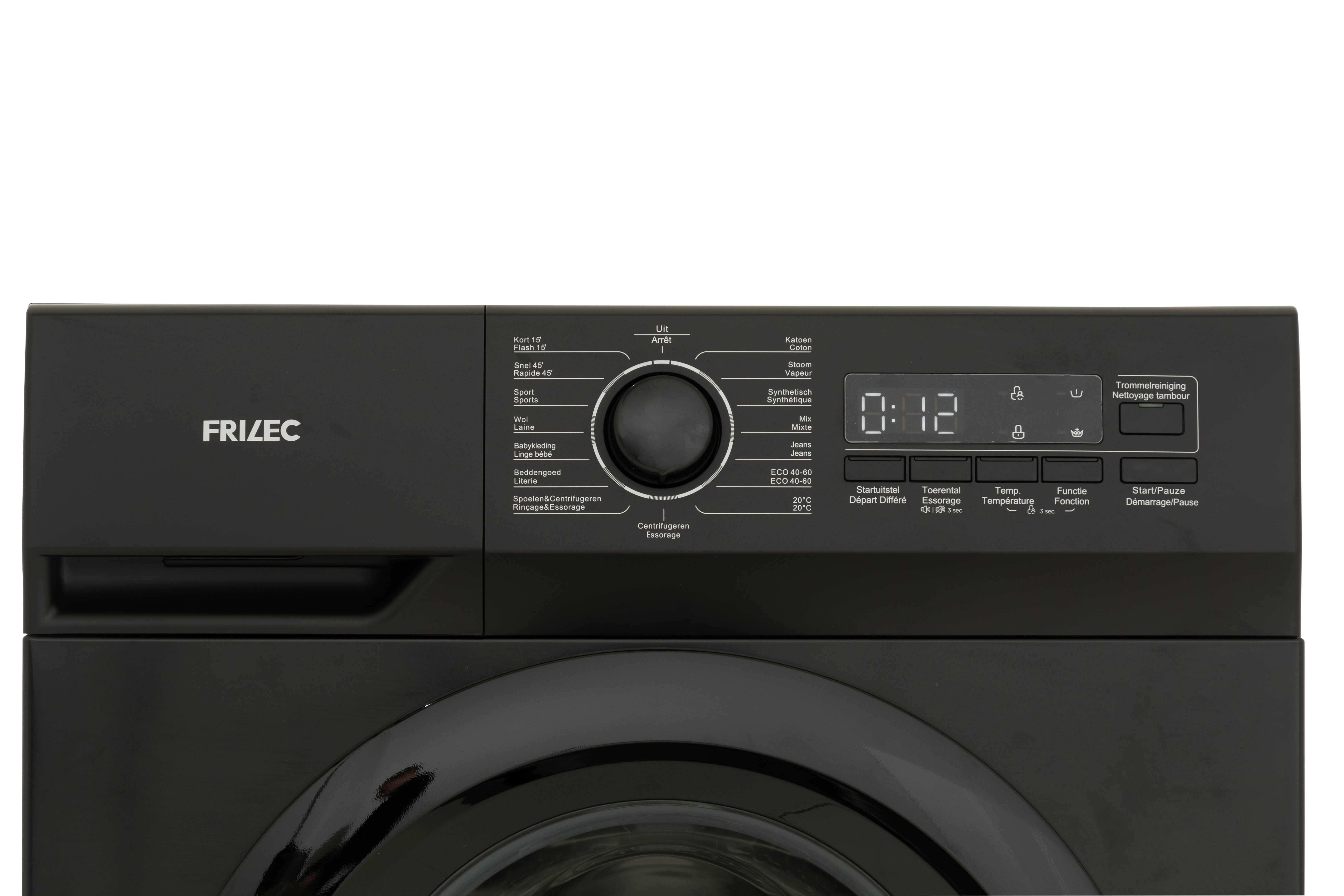 Waschmaschine - Schwarz - 8 kg - Frilec