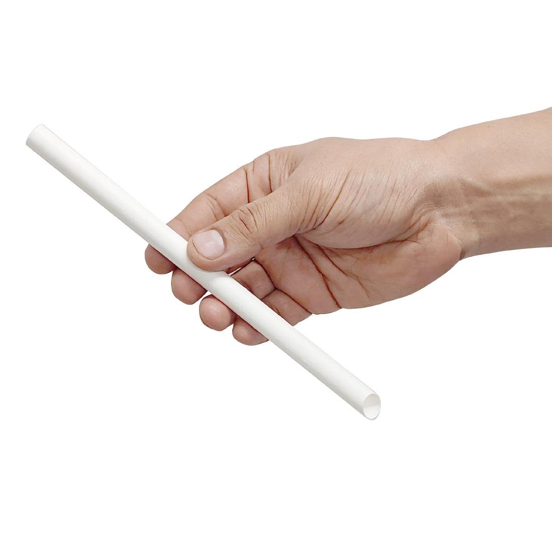 Fiesta Kompostierbarer Bubble Tea Strohhalm Weiß 12x210mm (150 Stück)