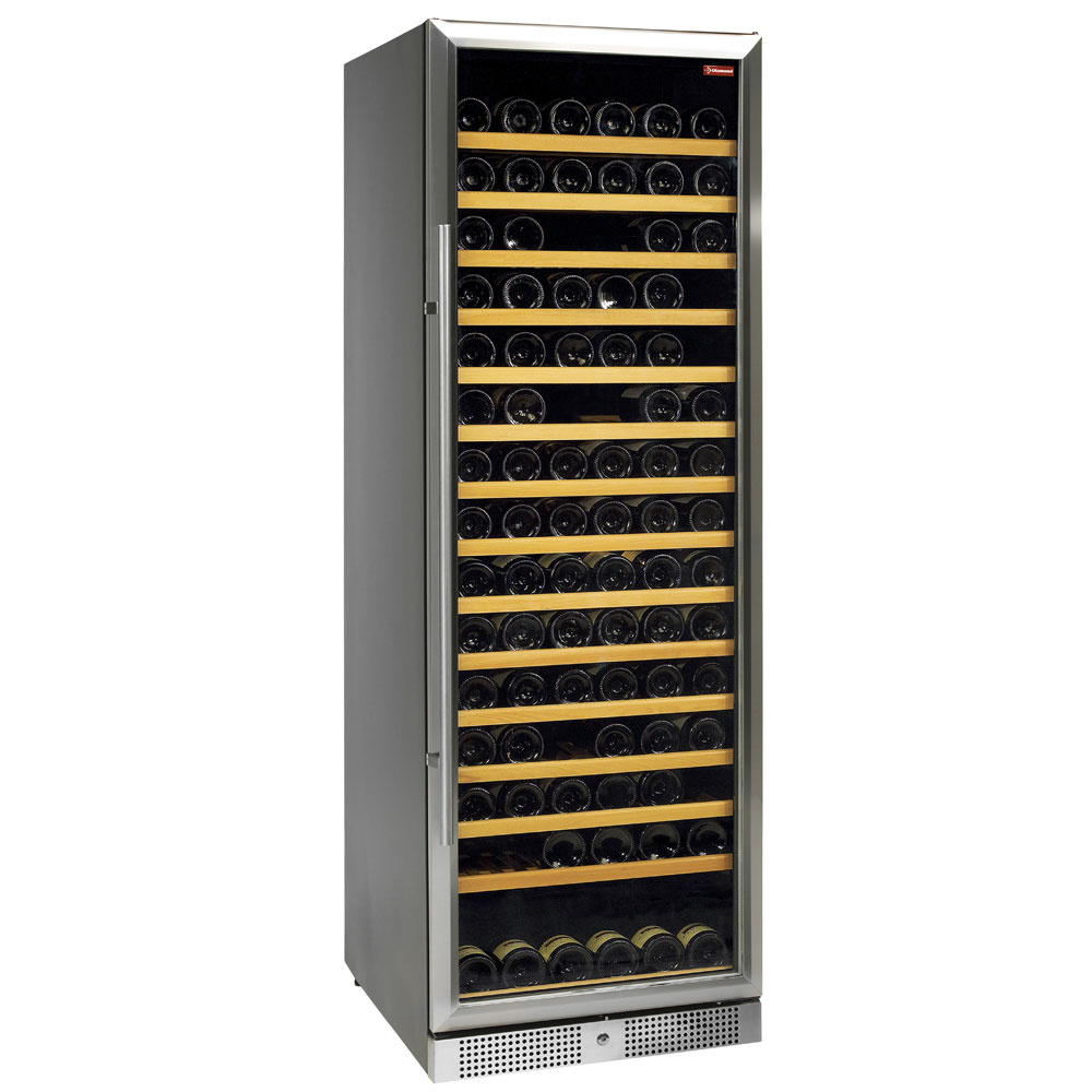 Vitrine cave a vins, ventilée, porte en acier inox, 375 Lt., BLACK