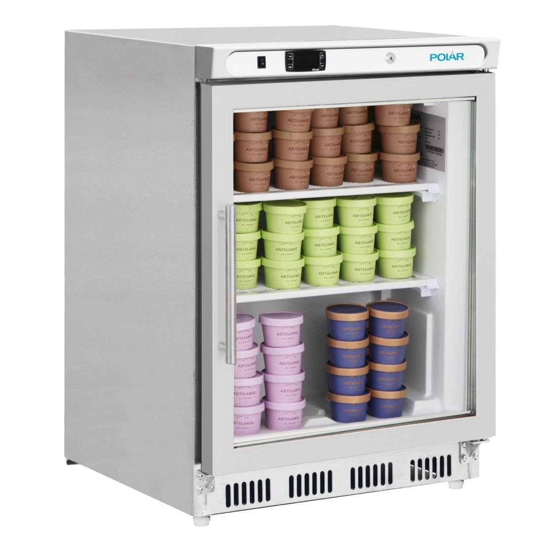 Vitrine réfrigérée négative de comptoir Polar Série C inox 129L