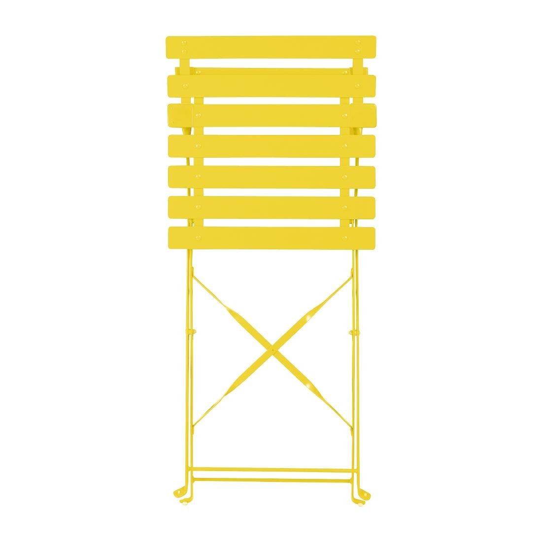 Bolero Perth zachtgele trottoirstijl stalen inklapbare stoelen (2stuks)