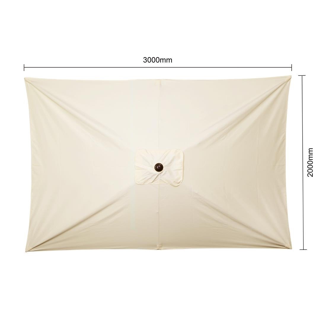 Parasol rectangulaire Bolero Seville 2x3m crème