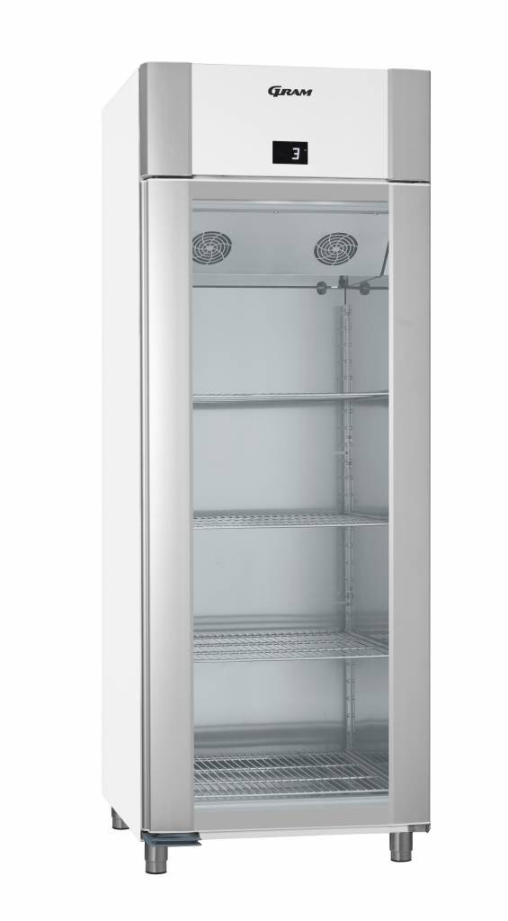 Kühlschrank Weiß/Alu mit Glastür | Gram ECO TWIN KG 82 LAG L2 4N | 614L | 820x785x2125(h)mm