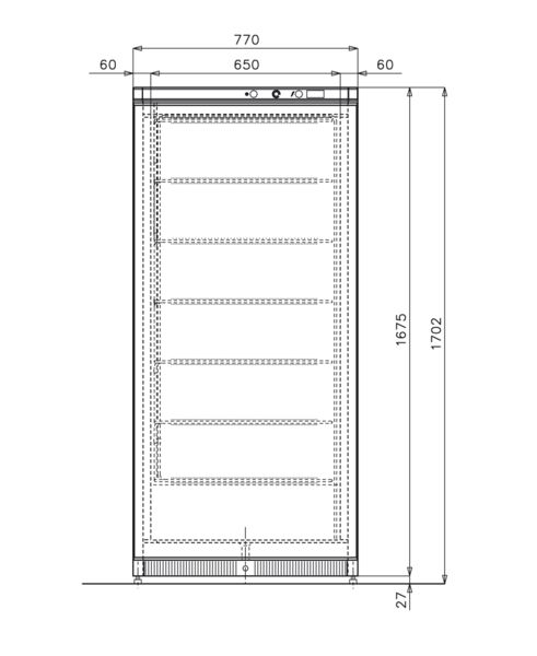 Tiefkühlschrank Edelstahl | 521 Liter | 0-8°C  | 77x72,2x(h)170,2cm