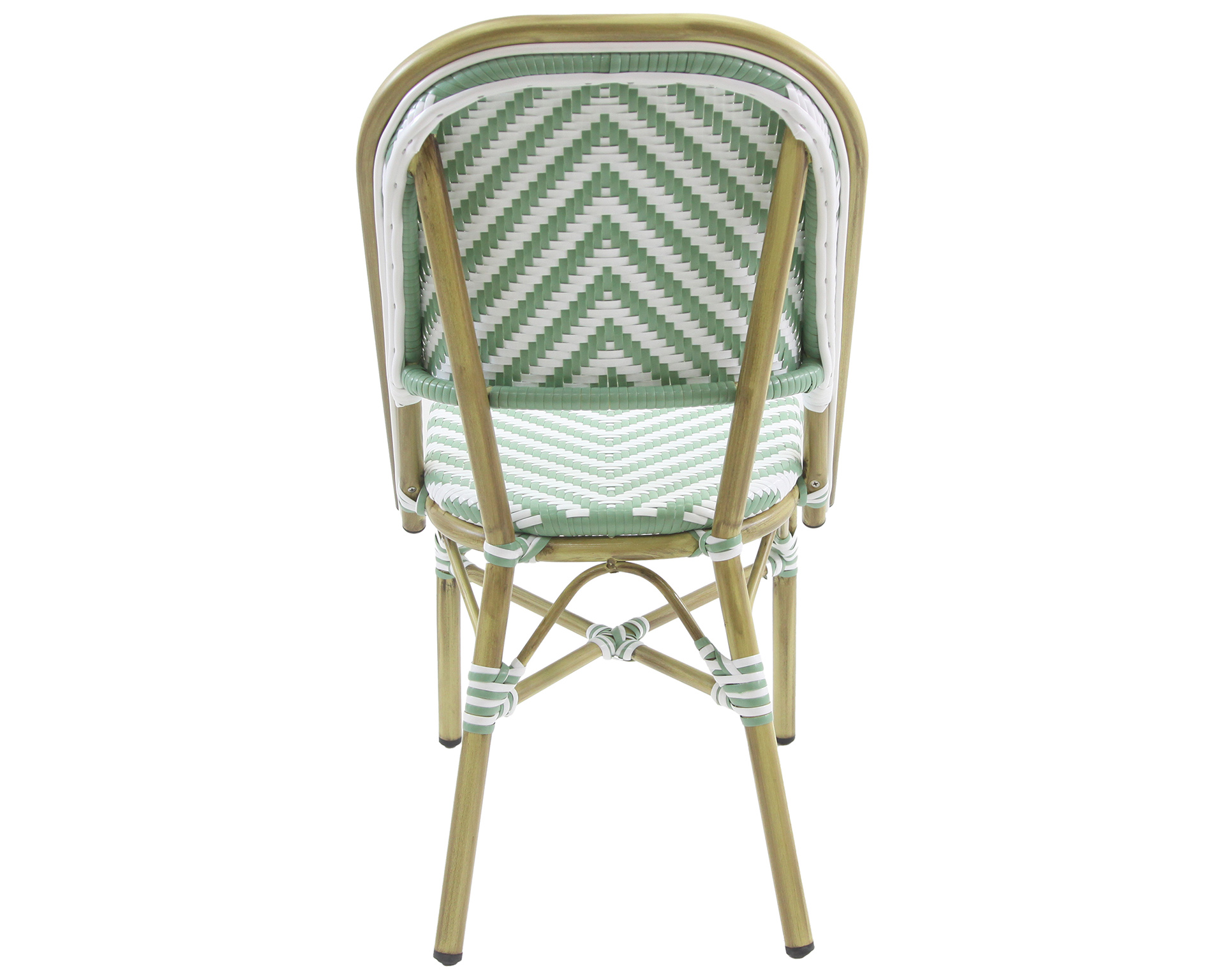 Chaise bistrot Paris - rotin - bambou vert pastel
