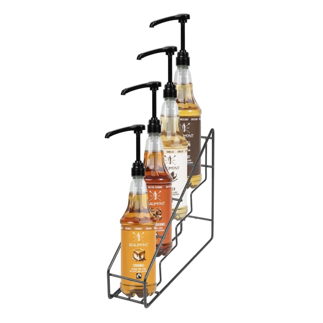 Olympia Sirupflaschenständer Schwarzer Draht 400x105x320mm